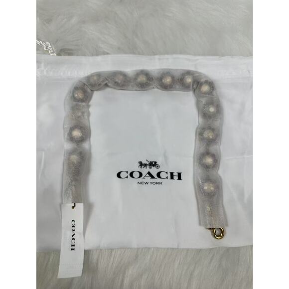 Coach Short Jewelry Chain Strap In Brass/Yellow Multi CAU47 NWT - Picture 7 of 7